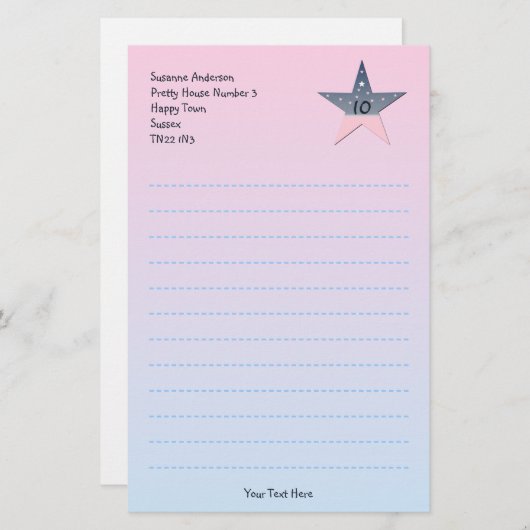 Hübsches Schreibpapier für Kinder Briefpapier (Vorne/Hinten)