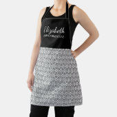 Hübsches Schwarz-Weiß-Blume-Muster Schürze (InSitu)