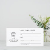 Hübsches Schwarz-Weiß-Kaffeehaus-Geschenkgutschein (Stehend Vorderseite)