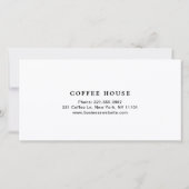 Hübsches Schwarz-Weiß-Kaffeehaus-Geschenkgutschein (Rückseite)