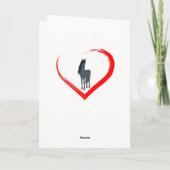 Hübsches Schwarzes Pferd und Rotes Herz glücklich  Karte (Rückseite)