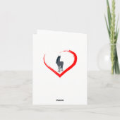 Hübsches Schwarzes Pferd und Rotes Herz Vielen Dan Dankeskarte (Rückseite)