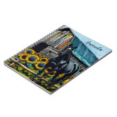 Hübsches Schwarzes Pferd und Sonnenblumen Personal Notizblock (Linke Seite)