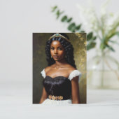 Hübsches Schwarzes Princess Portrait Postkarte (Stehend Vorderseite)