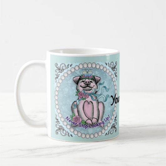 Hübsches Schweinchen Kaffeetasse (Links)