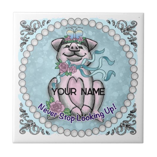 Hübsches Schweine Fliese (Vorderseite)