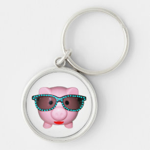 Hübsches Schweine in Sonnenbrille Schlüsselanhänger