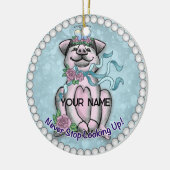 Hübsches Schweine Keramik Ornament (Links)