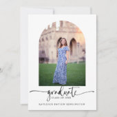 Hübsches Script Abschluss Arch Foto Einladung (Vorderseite)