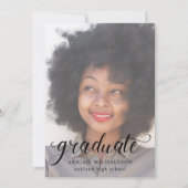 Hübsches Script Blush Pink Foto Graduation Party Einladung (Vorderseite)