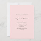 Hübsches Script Blush Pink Foto Graduation Party Einladung (Rückseite)