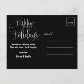 Hübsches Script Foto Happy Holiday Feiertagspostkarte (Rückseite)