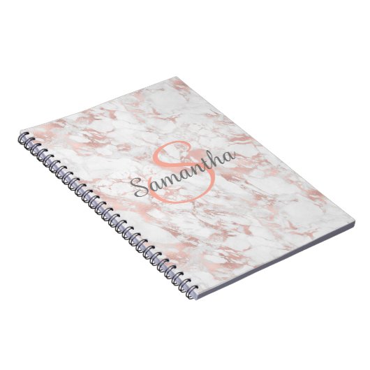 Hübsches Script in Blush Marble Notizblock (Rechte Seite)