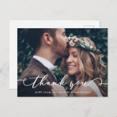 Hübsches Script Wedding Foto Vielen Dank Postkarte (Vorne/Hinten)