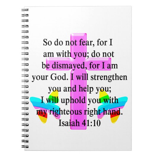 HÜBSCHES SCRIPTURE ISAIAH 41:10-DESIGN NOTIZBLOCK (Vorderseite)