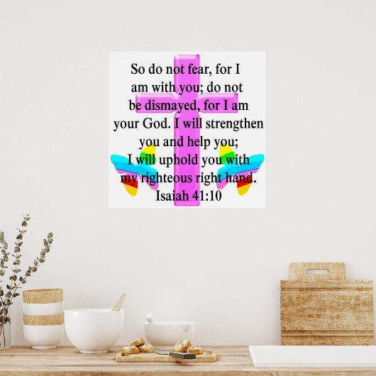 HÜBSCHES SCRIPTURE ISAIAH 41:10-DESIGN POSTER (Küche)