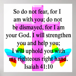 HÜBSCHES SCRIPTURE ISAIAH 41:10-DESIGN POSTER