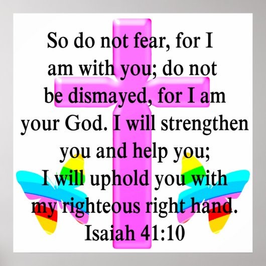 HÜBSCHES SCRIPTURE ISAIAH 41:10-DESIGN POSTER (Vorne)