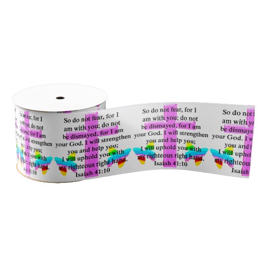 HÜBSCHES SCRIPTURE ISAIAH 41:10-DESIGN RIPSBAND (Spule)