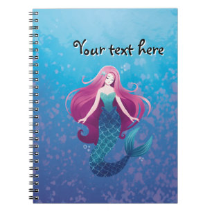 Hübsches Sea Mermaid Personalisiert SpiralNotebook Notizblock