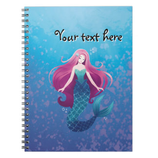 Hübsches Sea Mermaid Personalisiert SpiralNotebook Notizblock