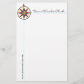 Hübsches Seebriefpapier mit antikem Kompass Briefpapier (Vorderseite)