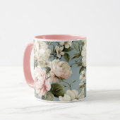 Hübsches Shabby Chic Blume Floral Tasse (Vorderseite Links)