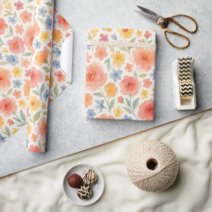 Hübsches shabby-chic-französisches Blumenkunstmust Geschenkpapier