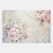 Hübsches Shabby Chic Weihnachten Florentan Tartan Geschenkpapier Set (Vorderseite 3)