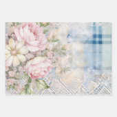 Hübsches Shabby Chic Weihnachten Florentan Tartan Geschenkpapier Set (Vorderseite 2)