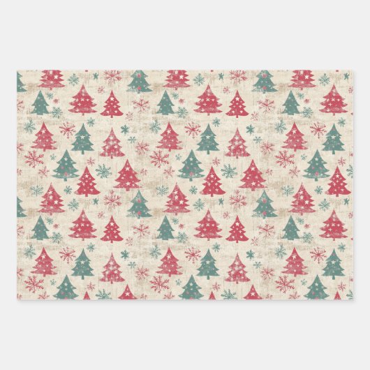 Hübsches Shabby Chic Weihnachten Geschenkpapier Set (Vorderseite 2)