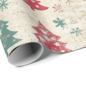 Hübsches Shabby Chic Weihnachtsbaum Geschenkpapier (Rolleneckpunkt)