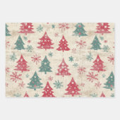 Hübsches Shabby Chic Weihnachtsbaum Geschenkpapier Set (Vorderseite 3)