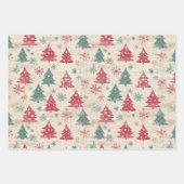 Hübsches Shabby Chic Weihnachtsbaum Geschenkpapier Set (Vorderseite 2)