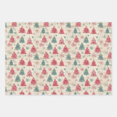 Hübsches Shabby Chic Weihnachtsbaum Geschenkpapier Set (Vorderseite)