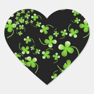 Hübsches Shamrock-Muster, grünes Accessoire auf sc Herz-Aufkleber