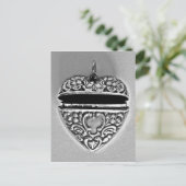 Hübsches Silberherz Postkarte (Stehend Vorderseite)