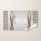 Hübsches Silver Grau und Gold Script Badhandtuch Set (Handtuch)