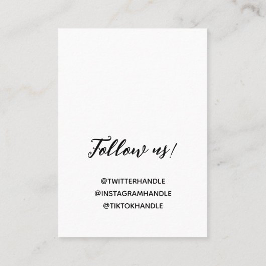 Hübsches Skript, das mit Liebe erstellt wurde Visitenkarte (Rückseite)