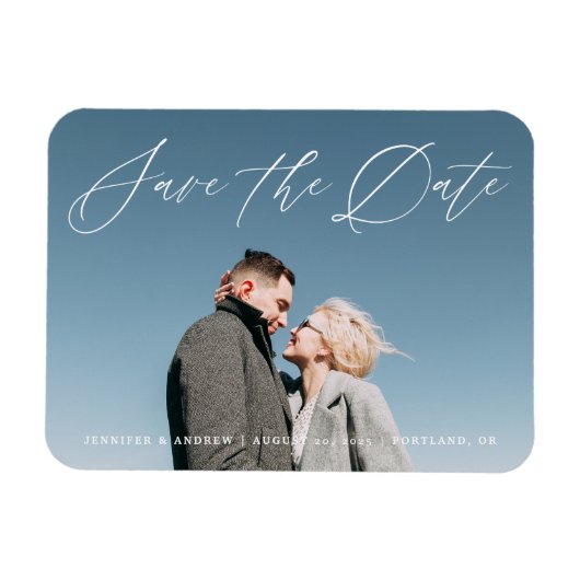 Hübsches Skript | Save The Date Magnet (Horizontal)