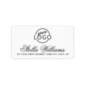 Hübsches Skriptbenutzerdefiniertes Logo oder Foto- Adressaufkleber (Vorne)