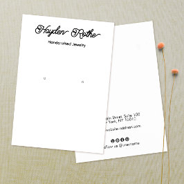 Hübsches Skriptweißer Ohranzeiger-Visitenkarte Visitenkarte