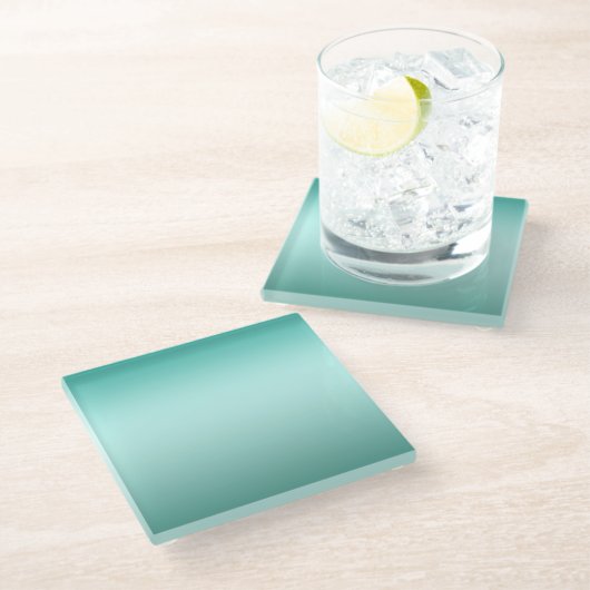 Hübsches Smaragdgrün Glasuntersetzer (Schrägansicht)