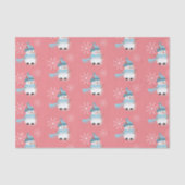 Hübsches Snowman Snowflake Muster Rose Tissue Pape Seidenpapier (Vorderseite)