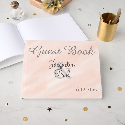 Hübsches Soft Blush-Gästebuch Gästebuch (Vorderseite Offen)