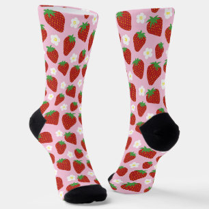 Hübsches Sommer-Erdbeermuster Socken
