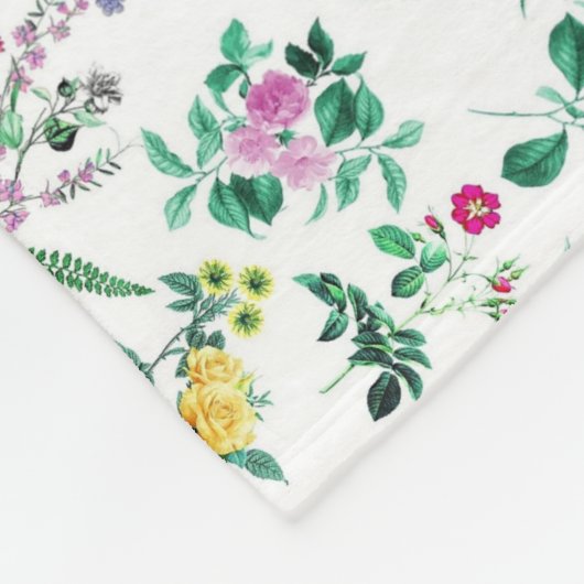 Hübsches Sommerblumenmuster Fleecedecke (Ecke)