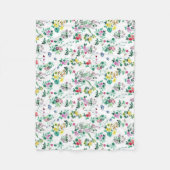 Hübsches Sommerblumenmuster Fleecedecke (Vorderseite)