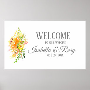 Hübsches Sommerblumenstrauß-Hochzeitsposter Poster
