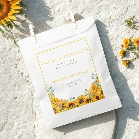 Hübsches Sonnenblumen-Begräbnis-Samenpäckchen Geschenktütchen